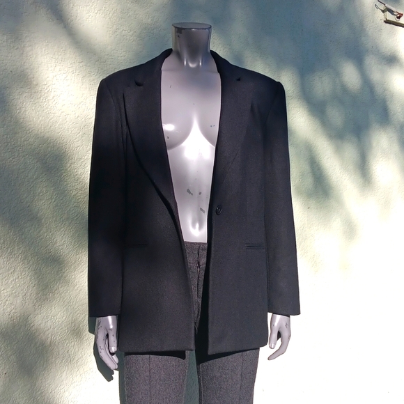 NORTON Mc NORTON Jackets & Blazers - NORTON Mc NORTON PETITES LADIES PURE WOOLMARK  VINTAGE BLACK LUXURY BLAZER
